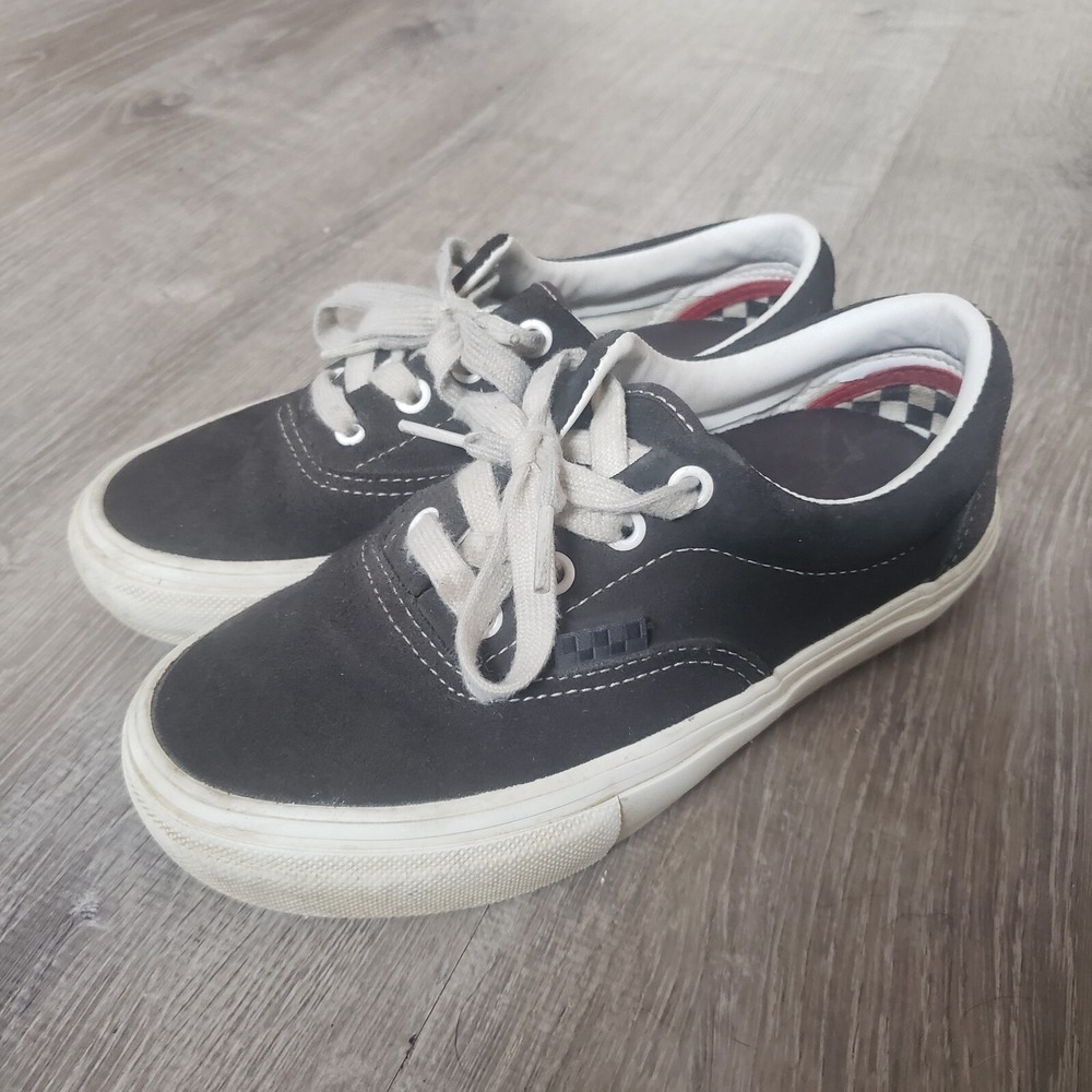 Vans Off the Wall Skate Line Shoes Low Tops Black & White Men's 3.5 Checker‎ Tag